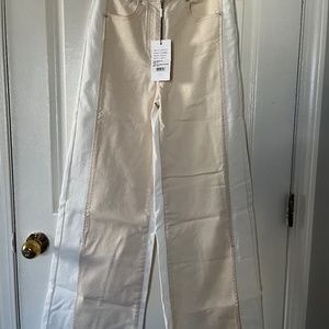 Something Navy Two-Tone High Waist Wide Leg Jeans